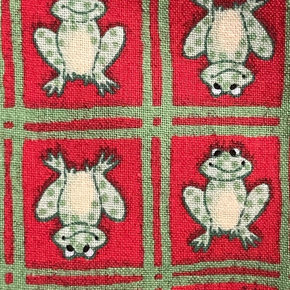 Oakhurst Textiles Red and Green Frog Fabric